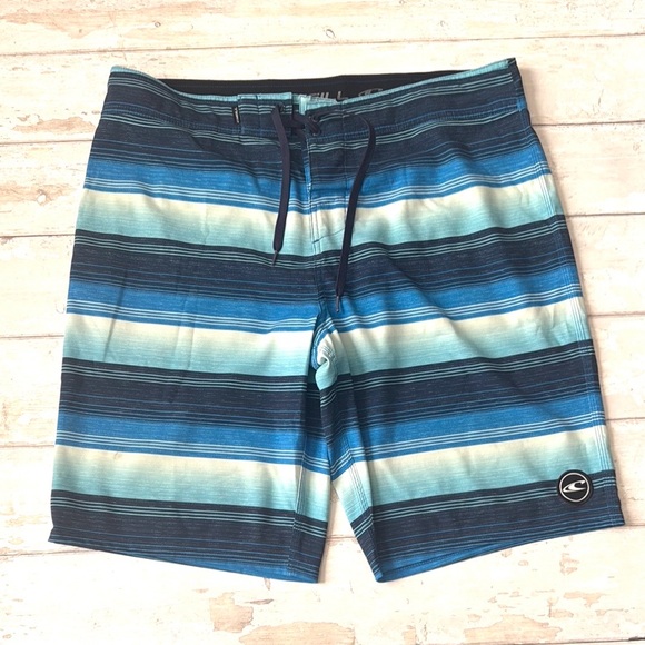 O'Neill Other - O’neill Men’s Size 36 Blue Stripes Board Shorts Swimsuit Swim Trunks Surf Beach